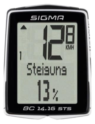 Vue du compteur vélo Sigma BC 14.16 STS