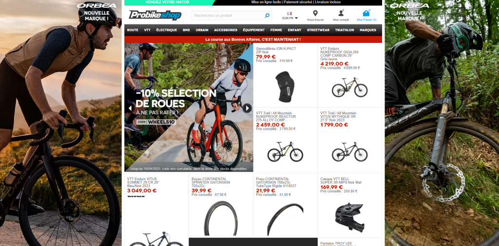 page accueil probikeshop