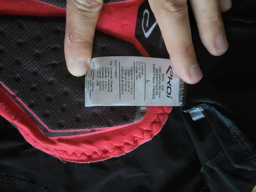 etiquette cuissard ekoi cordura